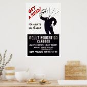 Poster Cours d'éducation des adultes 1938 WPA (Cuisine)