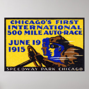 Poster Course 1915 automatique de Chicago