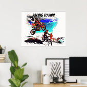 Poster Course à la victoire - Motocrosseurs (Bureau à domicile)