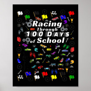 Poster Course À Travers 100 Jours De Voiture De Course Sc