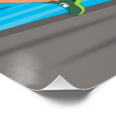 Poster Course à vélo de natation - Triathlon Wall Art pou (Coin)