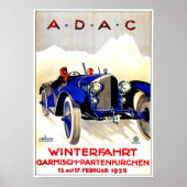Poster Course automobile allemande ADAC ~ Publicité autom (Devant)