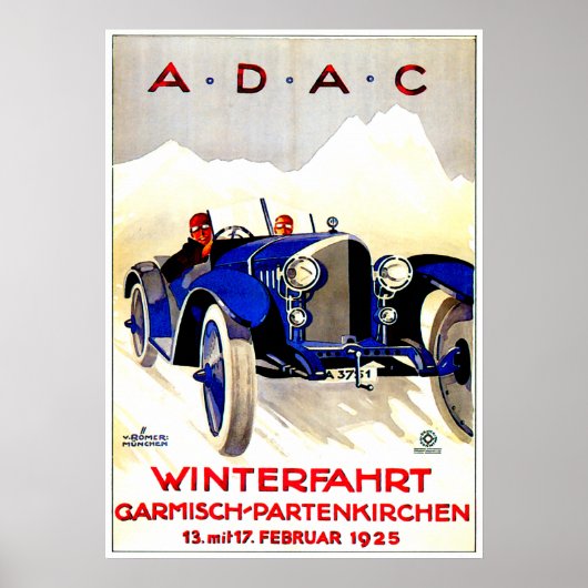Poster Course automobile allemande ADAC ~ Publicité autom (Devant)
