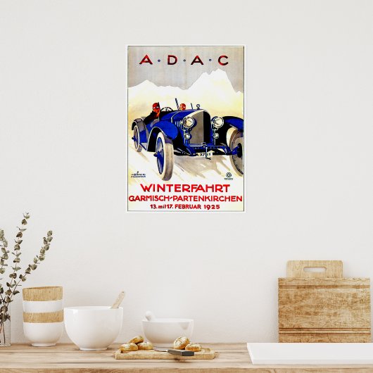 Poster Course automobile allemande ADAC ~ Publicité autom (Cuisine)