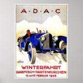Poster Course automobile allemande ADAC ~ Publicité autom (Devant)