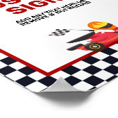 Poster Course automobile Deux garçons rapide Anniversaire (Coin)