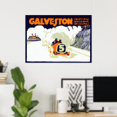 Poster Course automobile Galveston 1920 (Bureau à domicile)