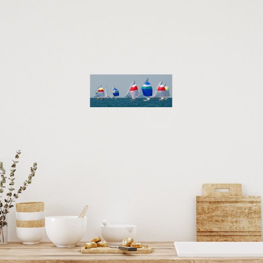 Poster Course de bateaux (Cuisine)