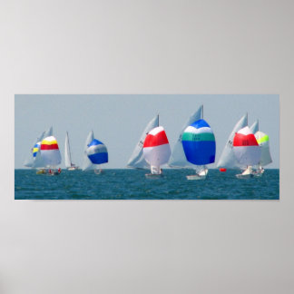 Poster Course de bateaux