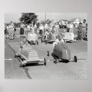 Poster Course de boîte à savon, 1940. Photo vintage