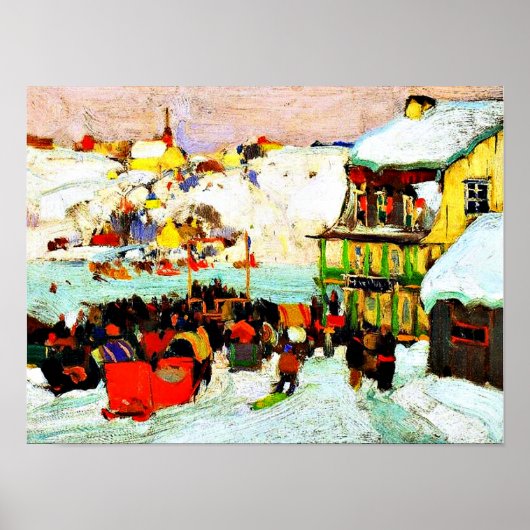 Poster Course de chevaux en hiver par Clarence Gagnon (Devant)