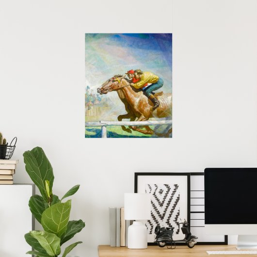 Poster Course de chevaux par Newell Convers Wyeth (Bureau à domicile)