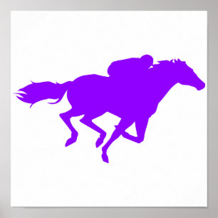 Poster Course de chevaux pourpre violette