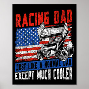 Poster Course de Dirt Track Papa de course Drapeau améric