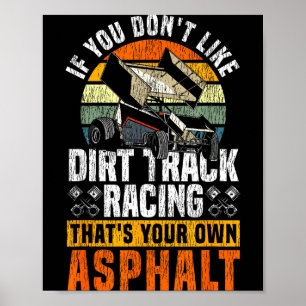 Poster Course de Dirt Track Vintage Rétro Voiture de Spri