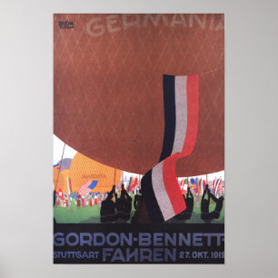 Poster Course de montgolfière de Gordon Bennett