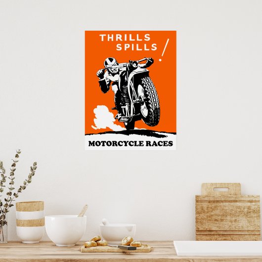 Poster Course de moto (Cuisine)