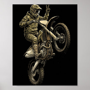 Poster Course de moto cross moto sale camouflage pilote g
