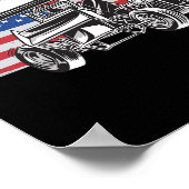 Poster Course de Sprint Car Drapeau USA  (Coin)