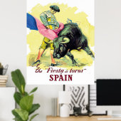 Poster Course de taureaux matador, fiesta de toros, Espag (Bureau à domicile)
