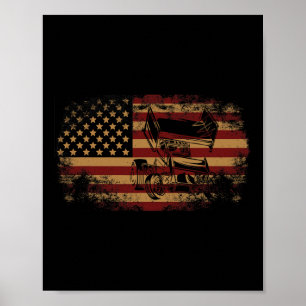 Poster Course de terre Sprint Car Vintage Usa Américain 