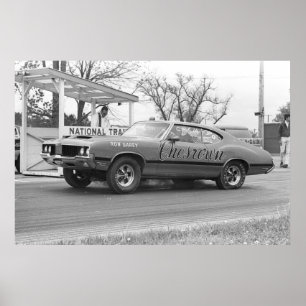 Poster Course de traîneau vintage - 1970 Olds 442 Chesrow
