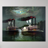 Poster Course De Vapeurs Robt. E. Lee et Natchez (Devant)