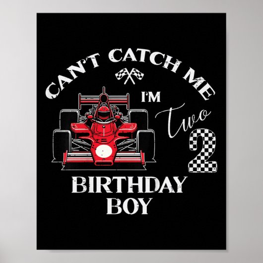 Poster Course de voiture d'anniversaire pour garçons de 2 (Devant)