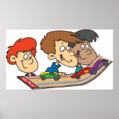 Poster Course de voitures en bois pour enfants (Devant)