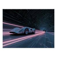 Course de voitures rétro-futuristes sur une grille