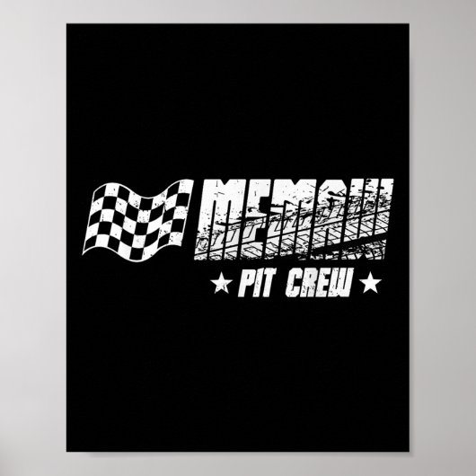 Poster Course d'équipage Memaw Pit Voiture Anniversaire F (Devant)