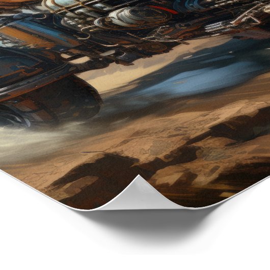 Poster Course des voitures de fond Steampunk (Coin)