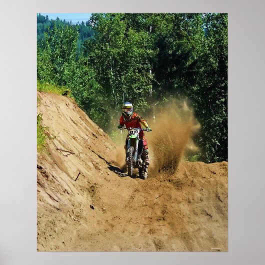 Poster Course du champion de Motocross Dirt-Bike (Devant)