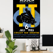 Poster Course Internationale De Moto 1935 (Bureau à domicile)