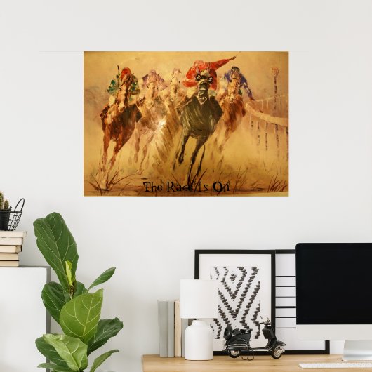 Poster course, la course est en marche (Bureau à domicile)