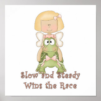 Poster Course lente et régulière remporte