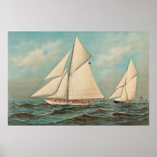 Poster Course Nautique Vintage Yachts #1 (Devant)