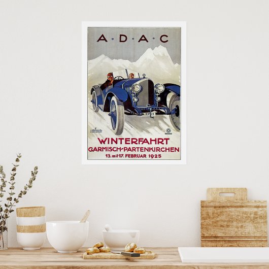 Poster Course routière vintage (Cuisine)