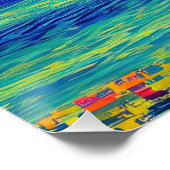 Poster Course sur le ciel jaune Paysage marin (Coin)