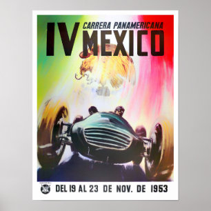 Poster Course vintage Carrera Panamericana 1953