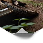 Poster Course Vintage de camion côte à côte (Coin)