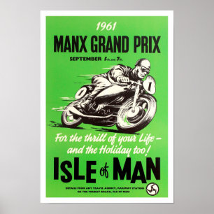 Poster Course vintage de Manx TT Isle of Man