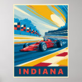 Poster Course vintage Indiana (Devant)