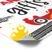 Poster Course Voiture Anniversaire Fête Deux Cartes Et Ca (Coin)