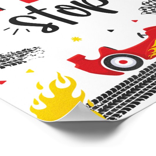 Poster Course Voiture Anniversaire fête Deux Fast Pit Sto (Coin)