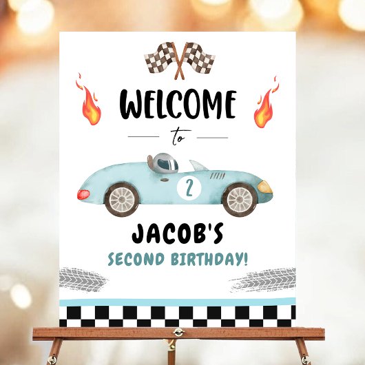 Poster Course Voiture de course Deux rapide Curious Boy B