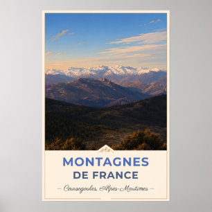 Poster Coursegoules, France – Mountain Panorama