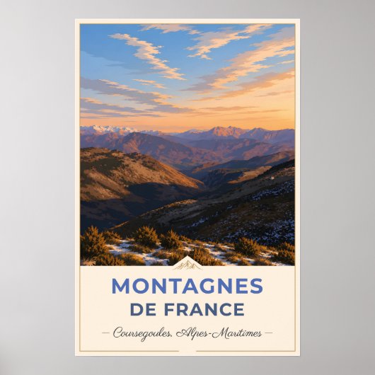 Poster Coursegoules, France – Valley Sunset (Devant)