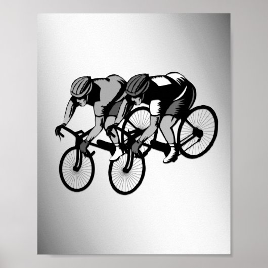 Poster Courses à vélo Argent (Devant)
