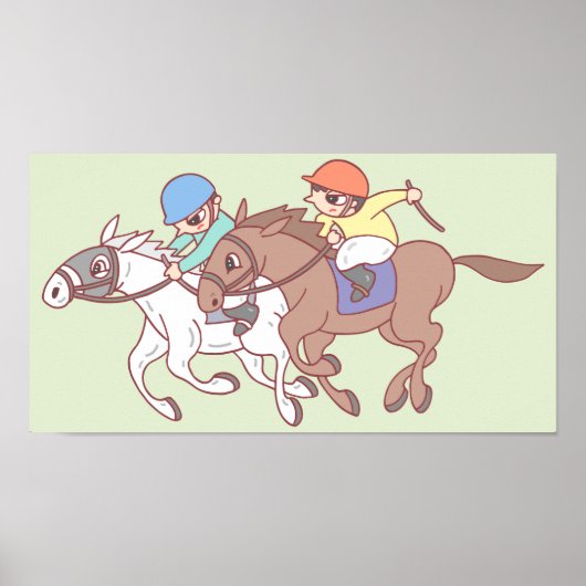 Poster Courses de chevaux. (Devant)